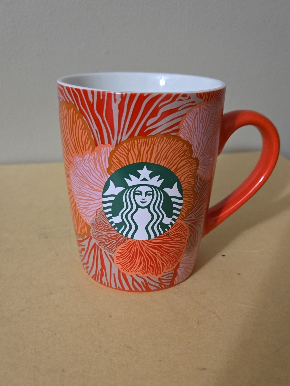 Starbucks Coral Floral Coffee Mug 2021 10 Ounces